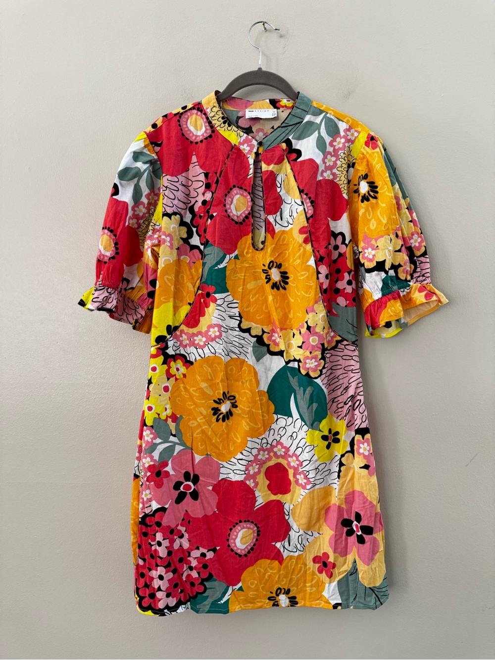 ASOS Vibrant Floral Short Sleeve Sheath Dress Women’s 10 Tall